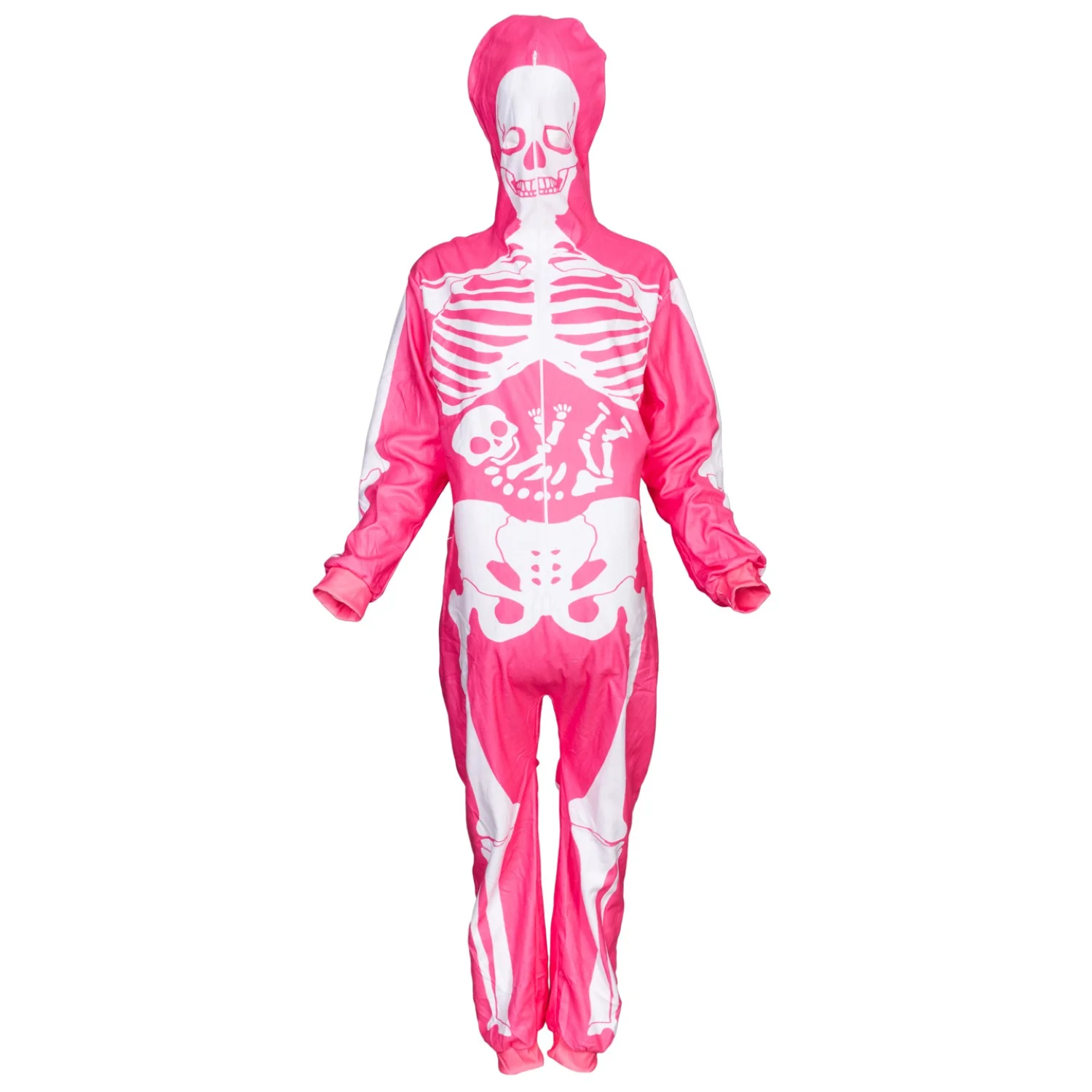 Women's Pink Skeleton Halloween Costume Cosplay Jumpsuit (With Mask) - Image 12