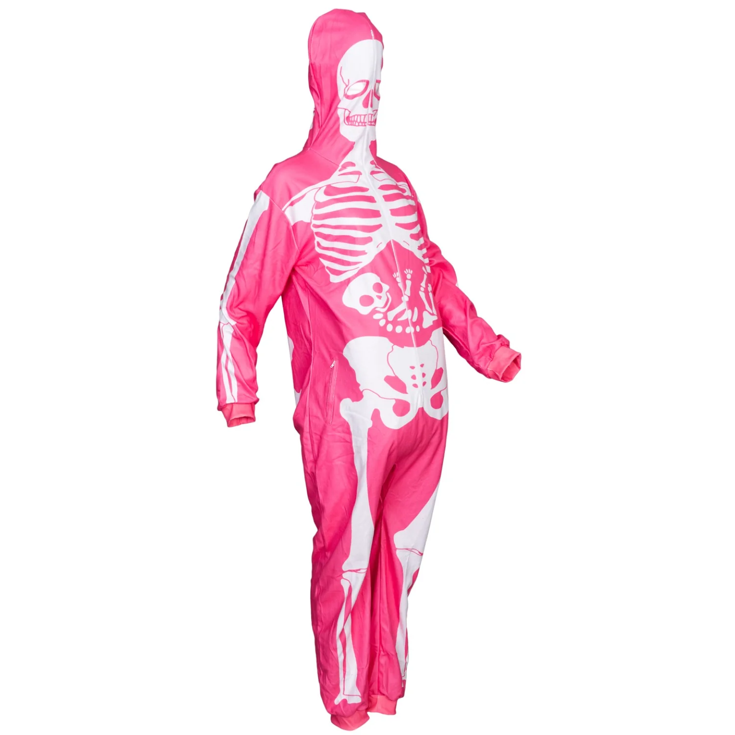 Women's Pink Skeleton Halloween Costume Cosplay Jumpsuit (With Mask) - Image 2