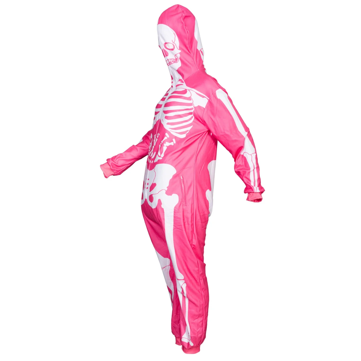 Women's Pink Skeleton Halloween Costume Cosplay Jumpsuit (With Mask) - Image 3