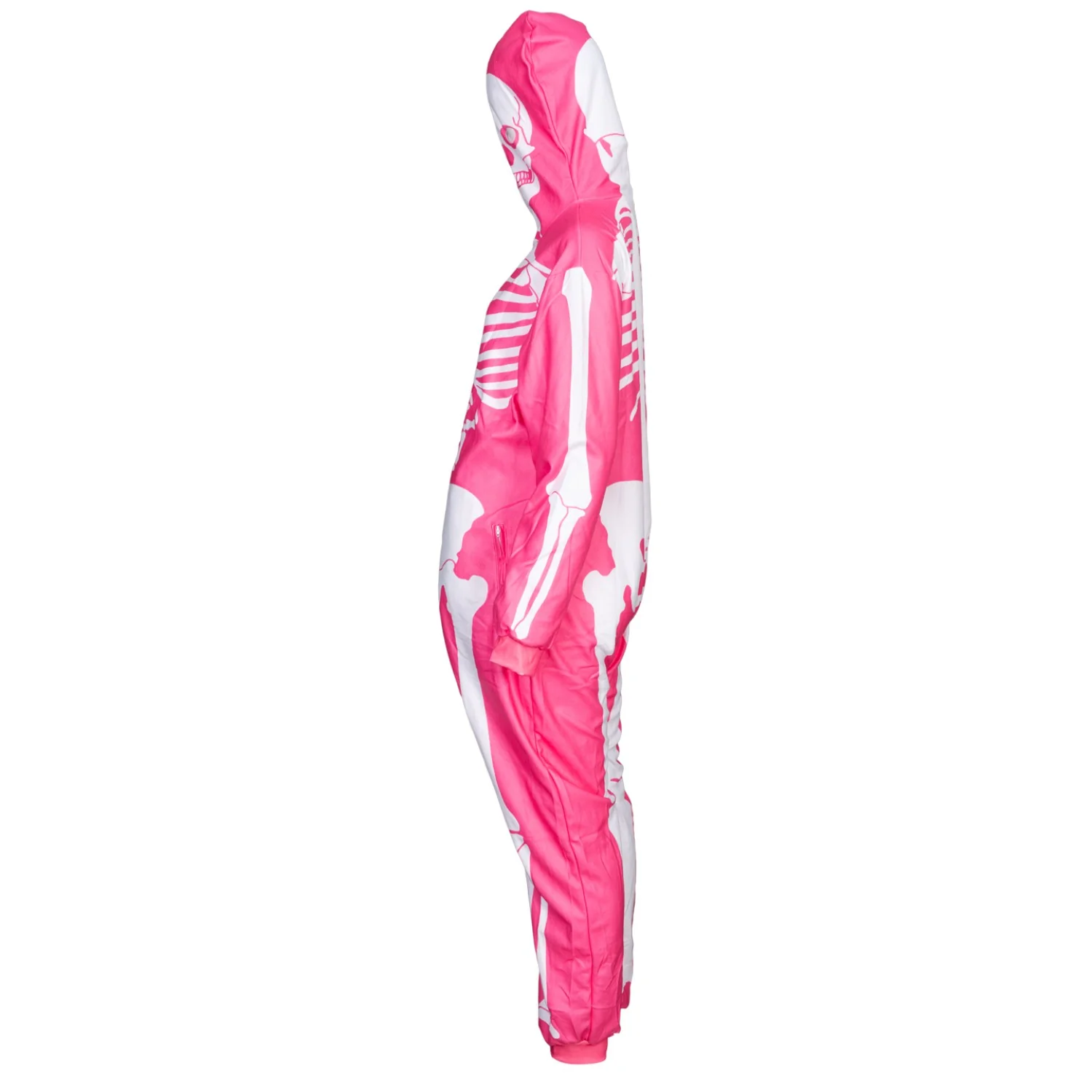 Women's Pink Skeleton Halloween Costume Cosplay Jumpsuit (With Mask) - Image 5