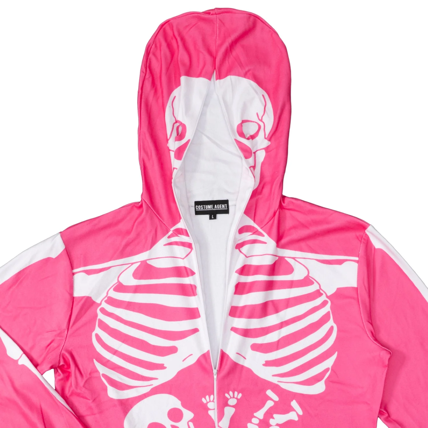 Women's Pink Skeleton Halloween Costume Cosplay Jumpsuit (With Mask) - Image 9