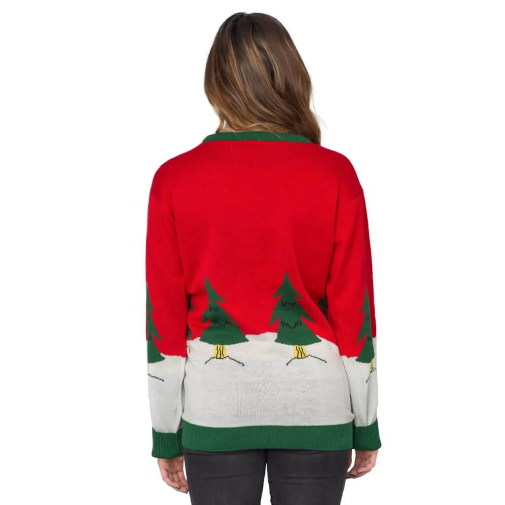 Women's Tree Rex Light Up T-Rex Ugly Christmas Sweater - Image 3