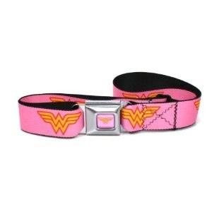 Wonder Woman Logo Pink Adult Seatbelt Belt