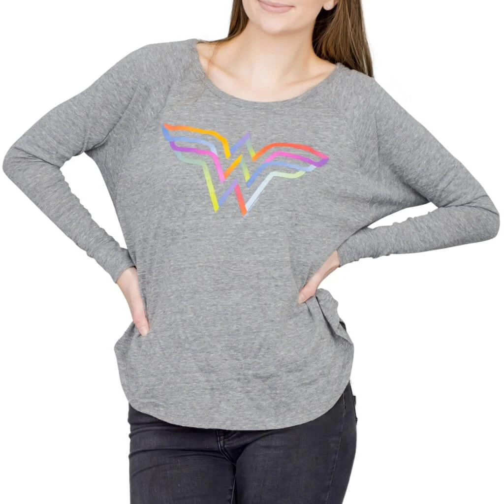 Wonder Woman Rainbow Logo Long Sleeve T-Shirt