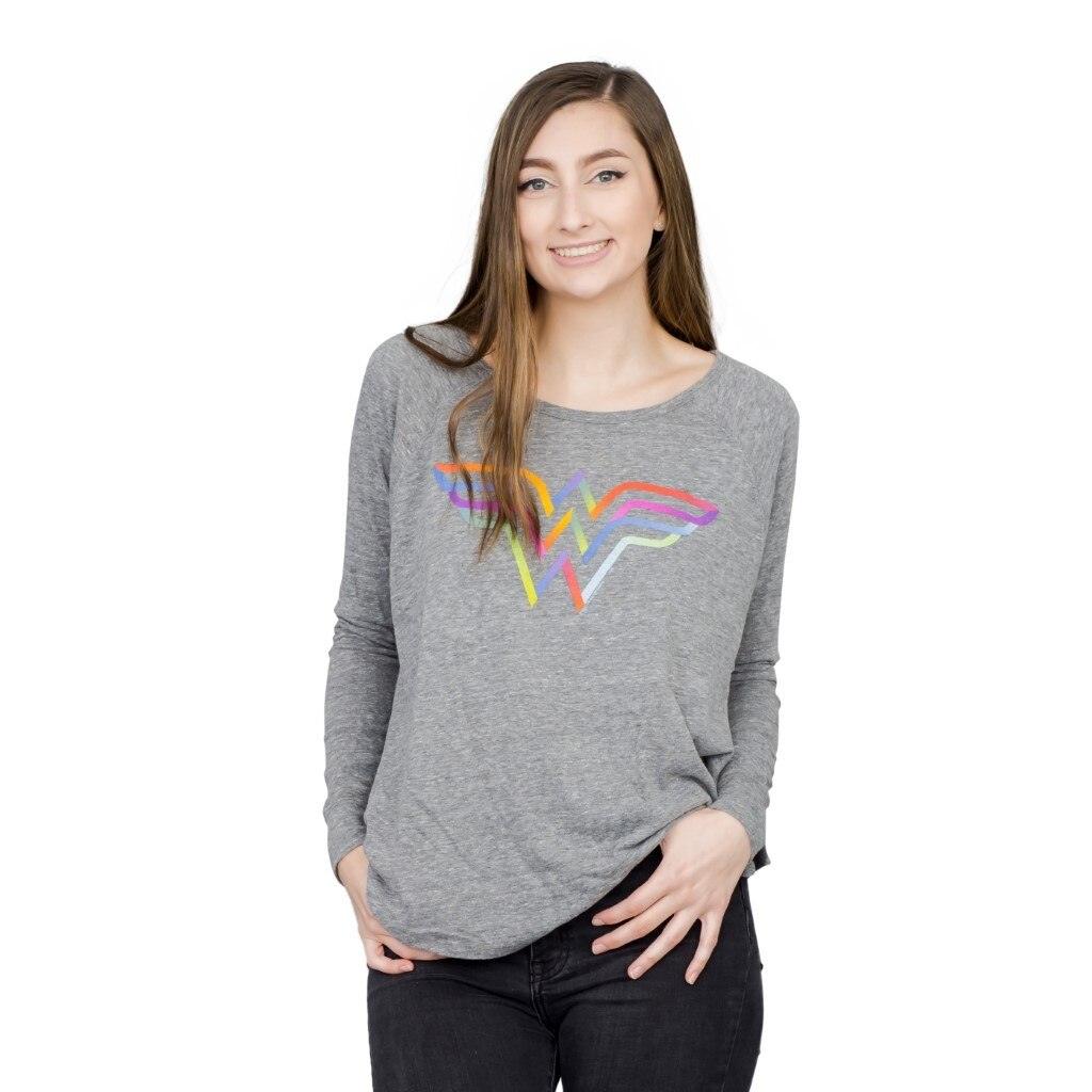 Wonder Woman Rainbow Logo Long Sleeve T-Shirt - Image 2