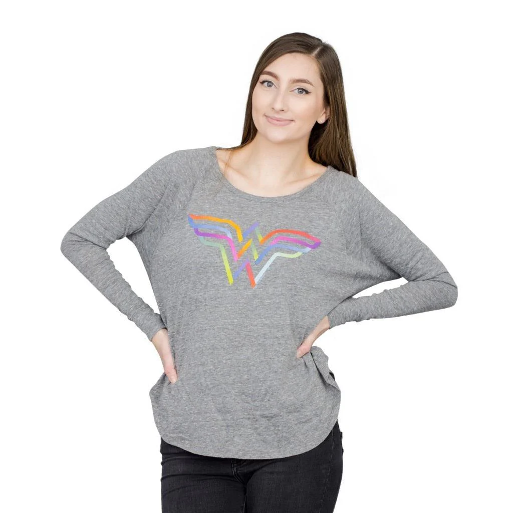 Wonder Woman Rainbow Logo Long Sleeve T-Shirt - Image 3