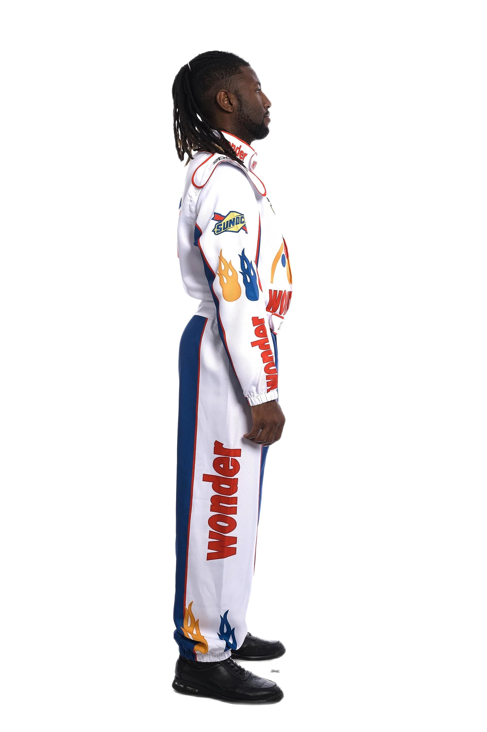 WonderBread Jumpsuit: Ricky Bobby Race Driver Costume Mashup (No Embroidery) for Adult Halloween Cosplay - Image 3