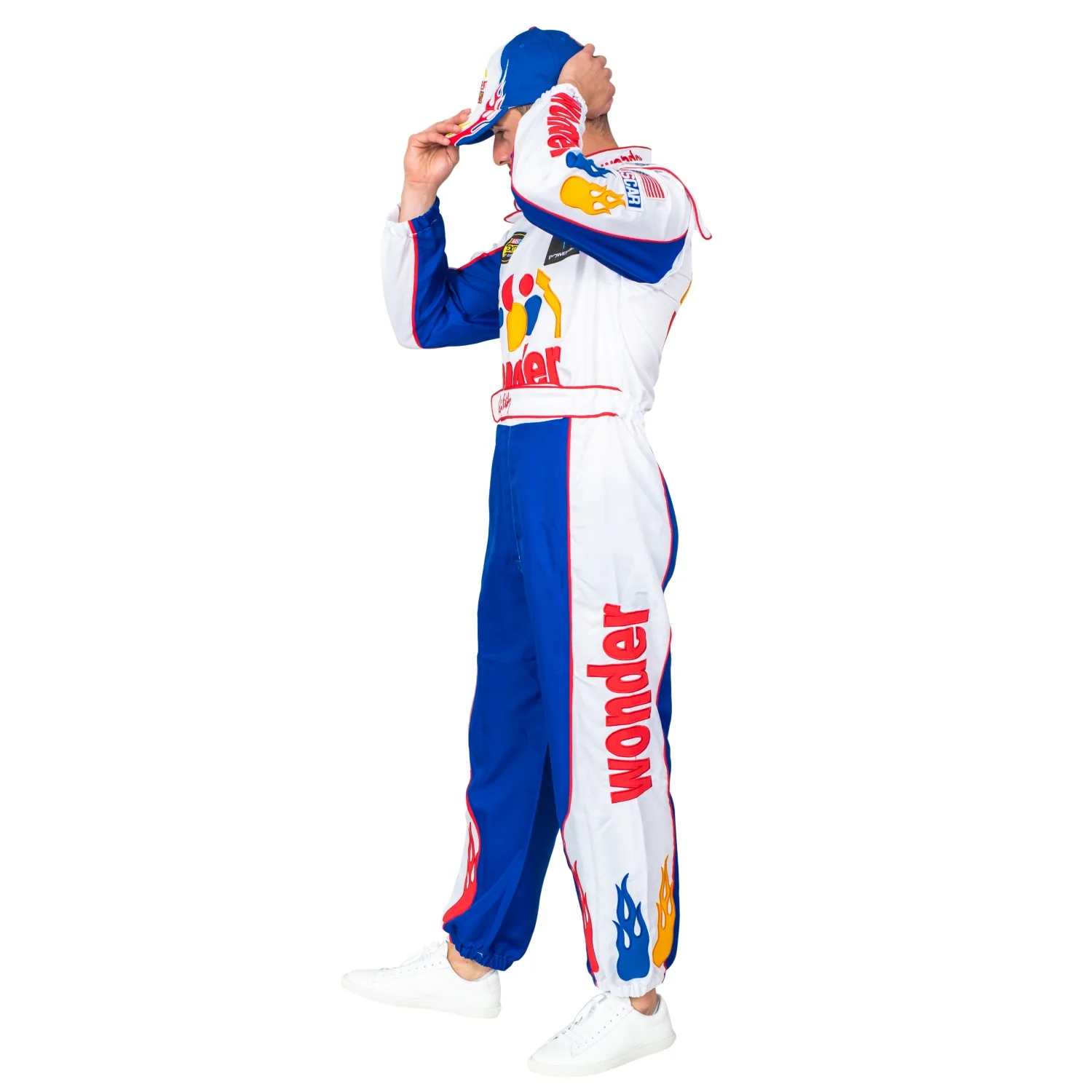 WonderBread Jumpsuit: Ricky Bobby Race Driver Costume Mashup (No Embroidery) for Adult Halloween Cosplay - Image 8