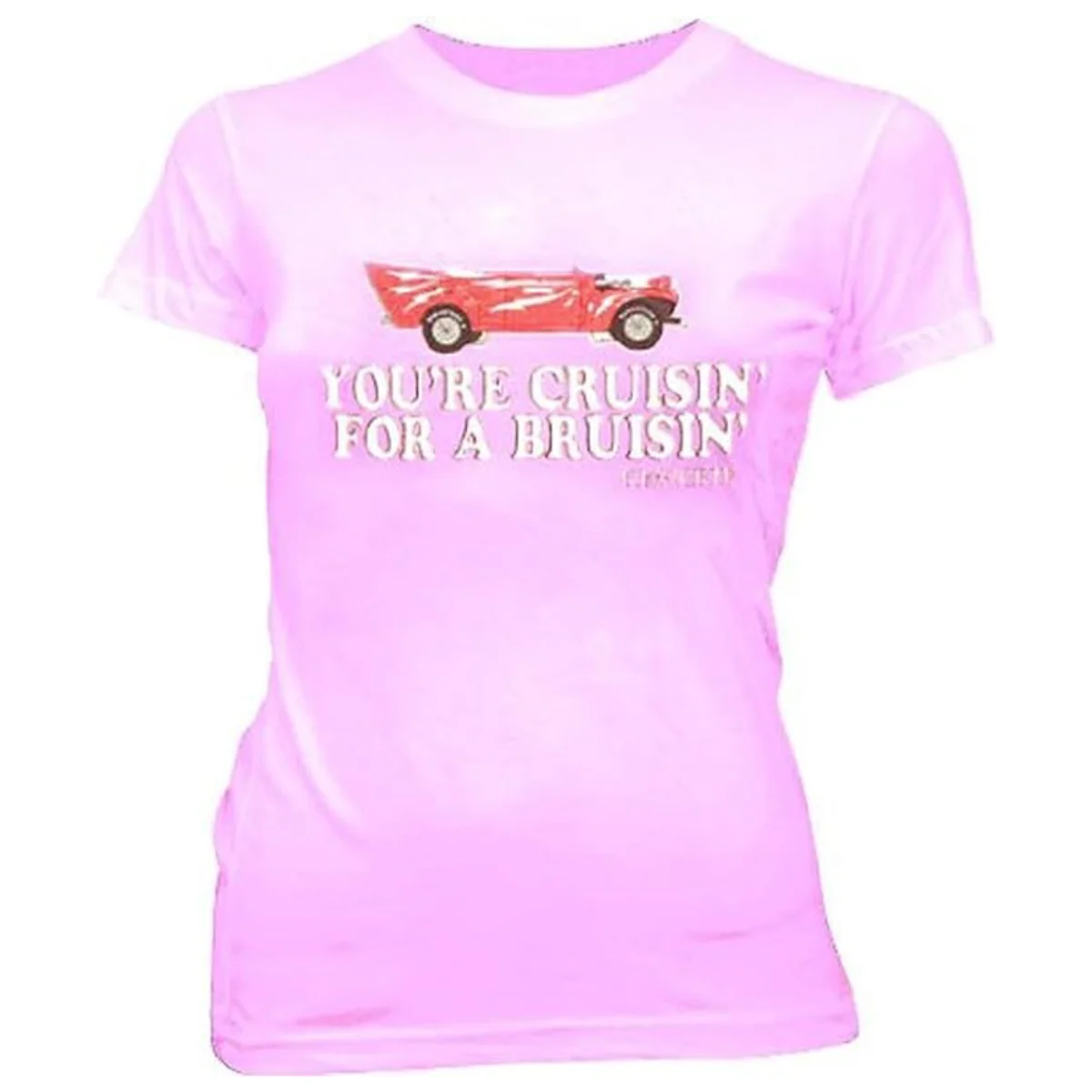You're Cruisin' for A Bruisin Kenickie Light Pink Juniors T-Shirt Tee