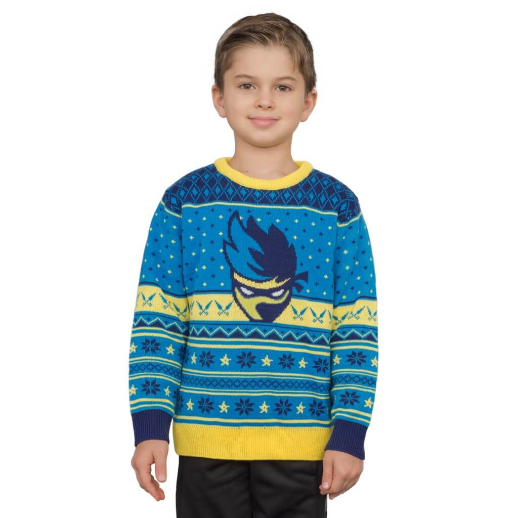 Youth Fortnite Ninja Logo Ugly Christmas Sweater - Image 2