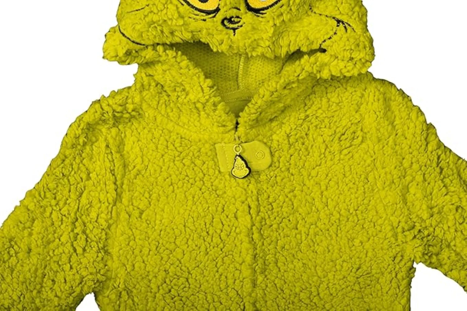 Youth Kids Toddler Grinch Sherpa Union Suit Pajamas Halloween Cosplay Costume - Image 3