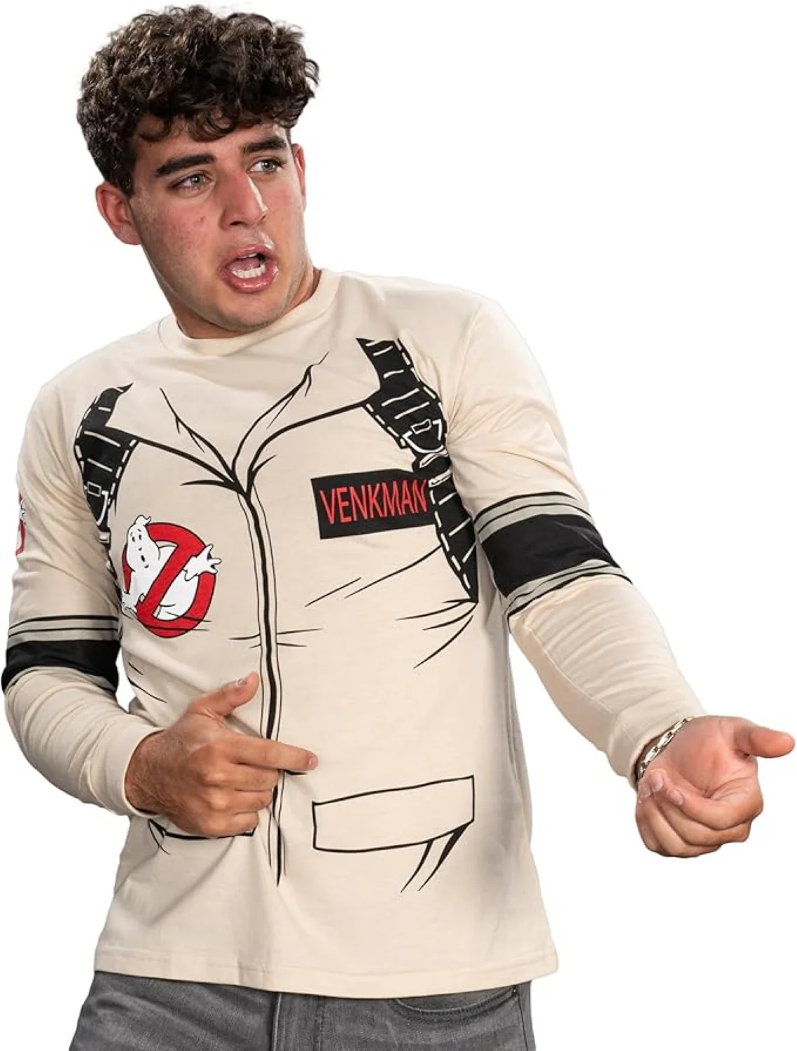 Zeddemore Long Sleeve Costume T-Shirt With Back Print - Image 4